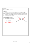 Geometry 2.5 ‐ Proving Angles Congruent A. Recall: • Theorem ‐ a