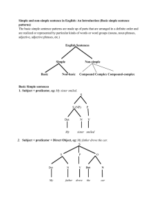 Notes – Simple and Non-simple Sentences