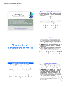 Classification and Nomenclature of Amines
