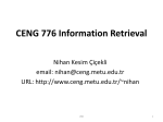 CENG 776 Information Retrieval