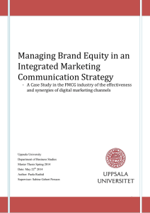 Managing Brand Equity in an Integrated Marketing
