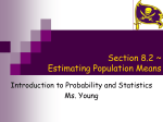 Section 8.2 ~ Estimating Population Means