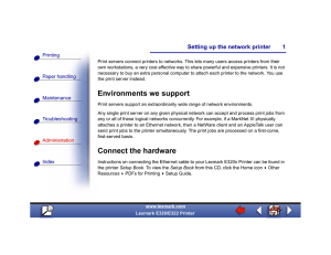 Setting up the network printer