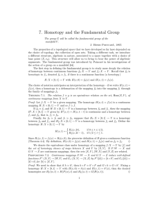 7. Homotopy and the Fundamental Group