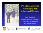 Pain Management in Patients with Advanced Disease