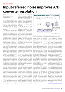 Input-referred noise improves A/D converter resolution