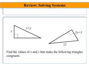4-6 Congruence in Right Triangles