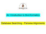 Database Searching and Pairwise Alignment