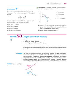 SECTION 5-3 Angles and Their Measure