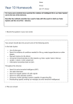 Name: Group: Due 13th January Year 10 Homework For many years