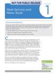 Meal Service and Menu Style - The Association of Nutrition