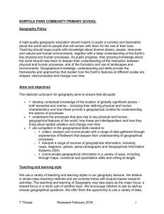 Geography Policy - Norfolk Community Primary School