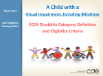 Eligibility of a Child with Visual Impairment, Including Blindness