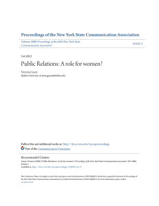 Public Relations: A role for women?