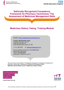 Task A The Importance of Medicines History Taking