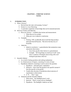 CHAPTER 1 – FORENSIC SCIENCE NOTES INTRODUCTION What