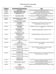 Summary of calculator commands