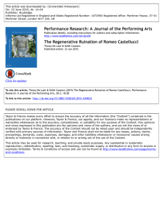 Performance Research: A Journal of the Performing Arts The