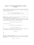 Chapter 2: Conditional Probability and Bayes formula