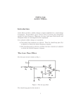 PHYS 536 Active Filters Introduction The Low Pass