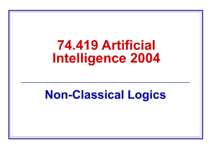 74.419 Artificial Intelligence 2002 Description Logics