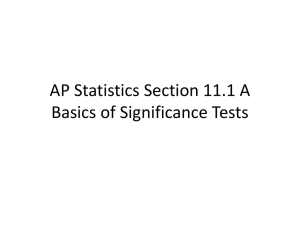 significance tests - Westlake City Schools