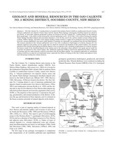 geology and mineral resources in the ojo caliente no. 2 mining