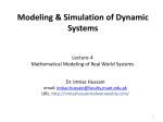 Lecture-4: Modeling Real World Systems - Dr. Imtiaz Hussain