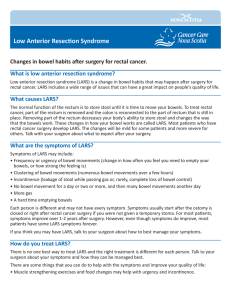 Low Anterior Resection Syndrome