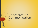 Language and Communication