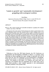 `Limits to growth` and