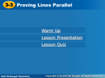 Proving Lines Parallel