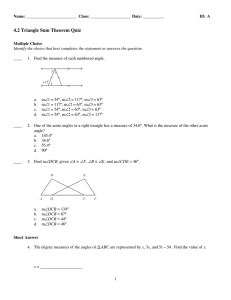 ExamView - 4.2 Triangle Sum Theorem Quiz.tst
