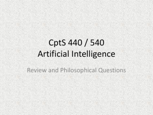 CptS 440 / 540 Artificial Intelligence