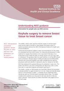 Keyhole Surgery To remove breast Tissue To Treat breast Cancer