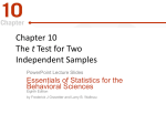 The t Test for Two Independent Samples