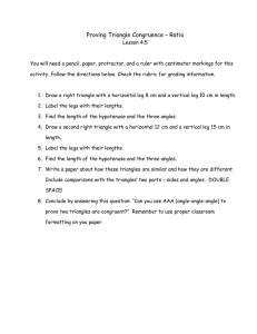 Proving Triangle Congruence – Ratio