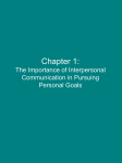Chapter 1: The Importance of Interpersonal Communication in