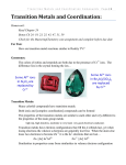 Transition Elements/Coordination Chemistry