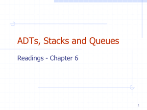 ADTs, Stacks and Queues