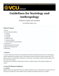 Guidelines for Sociology and Anthropology