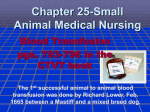 Chapter 25-Small Animal Medical Nursing Blood Transfusion pgs