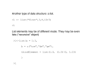 Another type of data structure: a list. List elements may be of different