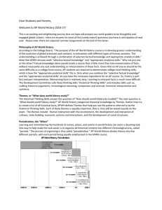 AP World History Assignments
