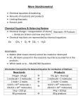Amounts of Reactants and Products