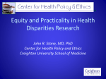 Equity and Practicality in Health Disparities Research