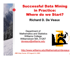 Successful Data Mining in Practice: Where do we Start?
