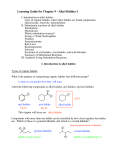 Learning Guide for Chapter 9 - Alkyl Halides I