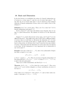 19. Basis and Dimension