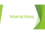Interactions between species and their effects Type of Interaction